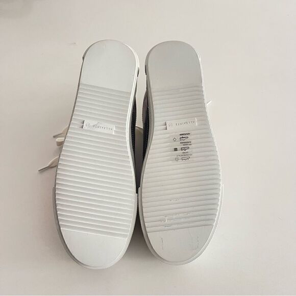 ALLSAINTS Womens Silver Metallic Quinn Round Toe Platform Leather Sneakers Shoes - Picture 6 of 10